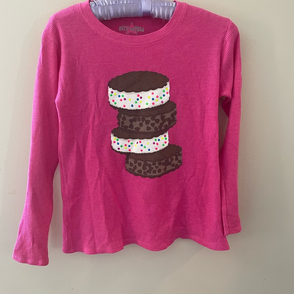 Girls thermal long sleeve Ice Cream Sandwich top size 14